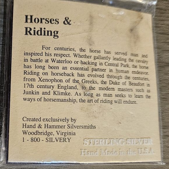 NEW Sterling Silver English Saddle Pin by Hand & Hammer Silversmiths - Picture 8 of 9